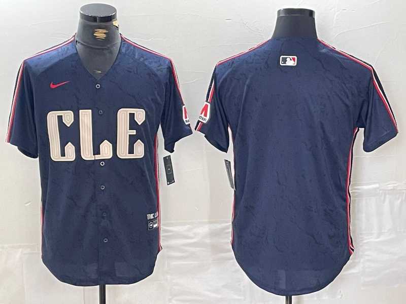 Mens Cleveland Guardians Blank Navy 2024 City Connect Limited Stitched Jersey->cleveland guardians->MLB Jersey